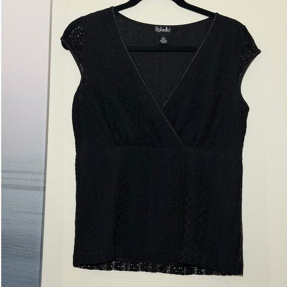 Rafaella Tops - Rafaella Black Top Brand New Lacy/Knit